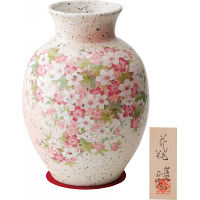 志野　８号花瓶　桜紅葉