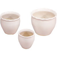 陶器植木鉢３点セット ホワイト 